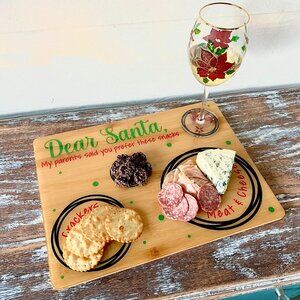 Santa Adult Snacks Wine Tray Cutting Board Resin Wood Cutting Board Charcuterie